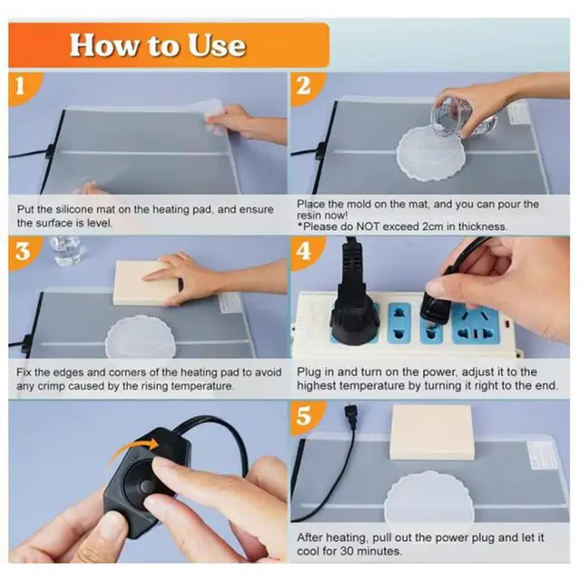 Epoxi Gyanta Fűtőszőnyeg Művészeti Gyors Gyógyító Gép Szilikon Szőnyeggel Jó A Kezdőknek Nagy Műalkotás - Image 5