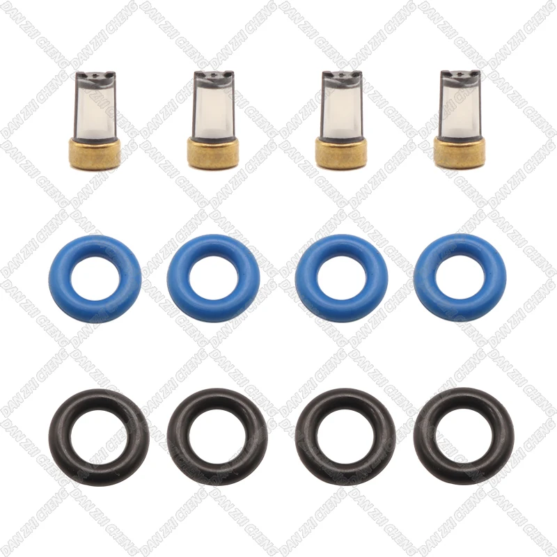 

4 set Fuel Injector Service Repair Kit Filters Orings Seals Grommets for 28228793 For Wuling 1990-1998