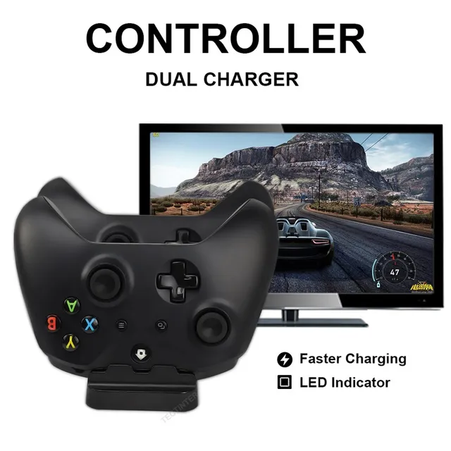 Dual Charger For XBox One Slim Controller Gamepad Battery Charger Joystick Charging base Dock Station Stand