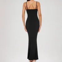 2 In 1 Summer Bodycon Maxi Dress For Women Formal Tummy Control Shapewear Dress With Built In Bra Spaghetti Strap Long Dress 6