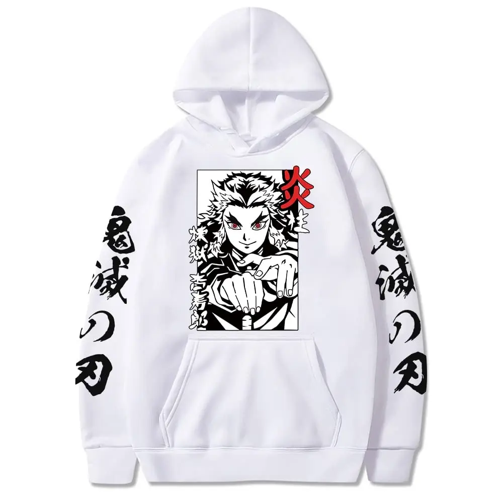 Vêtements De Noël Kyojuro Rengoku Harajuku Sweat À Capuche Unisexe Pour Homme Et Femme Noir