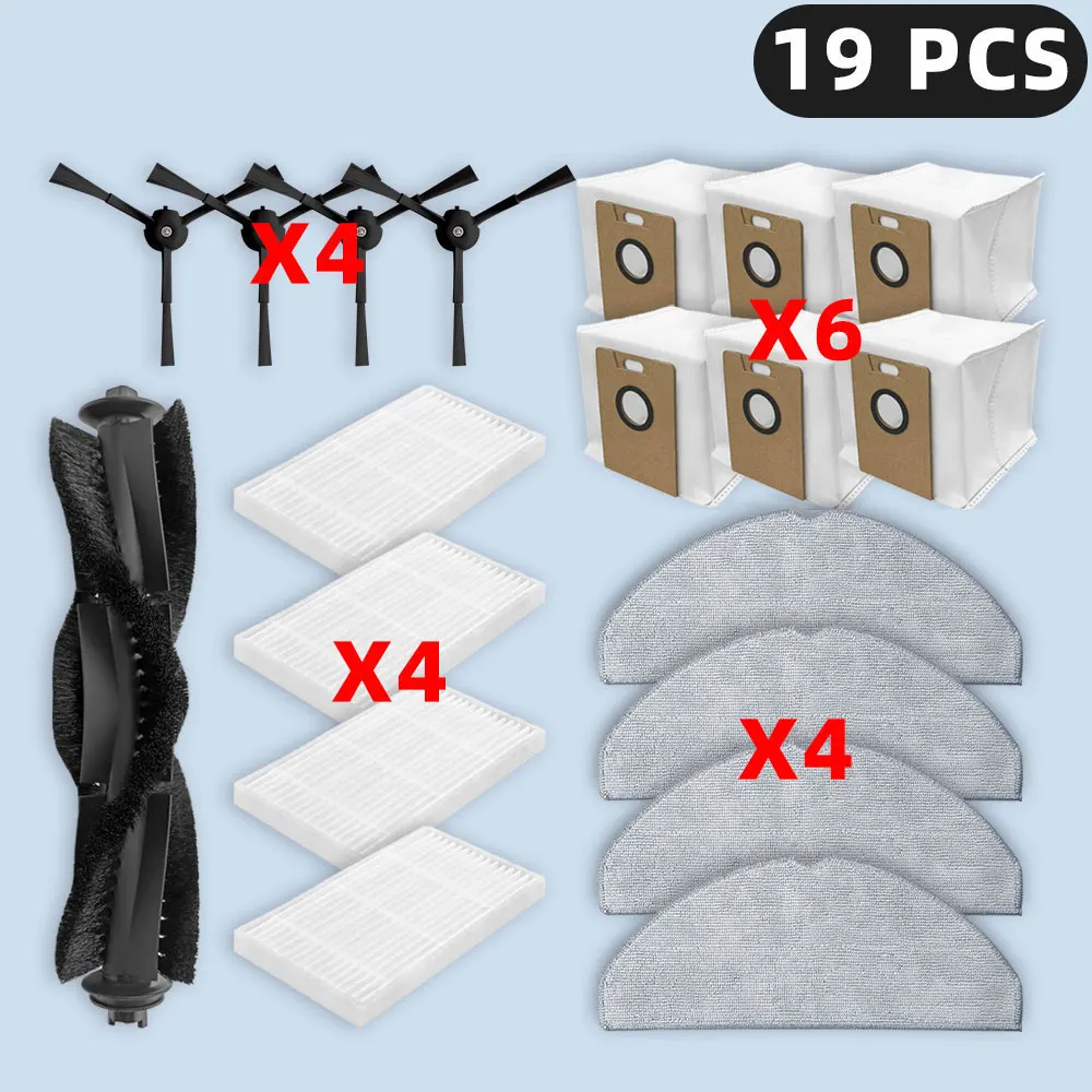 Kit De 14 Pièces De Rechange Pour Robot Aspirateur Tapo RV30 Max Plus/RV20 Max Plus - Brosses, Filtres, Sacs, Serpillières