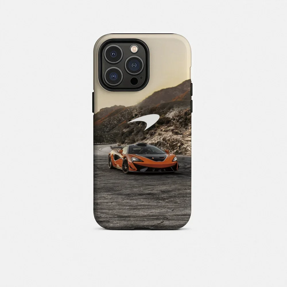 Glossy HD Double-Layer Liquid Back Film Hard Shell Sports Car Phone Case