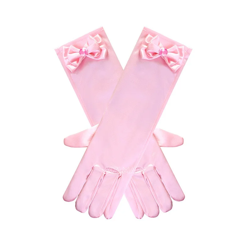 Girl Snow White Gloves Dress up Party Supplies Children Princess Cosplay Costume For Elsa Anna Belle
