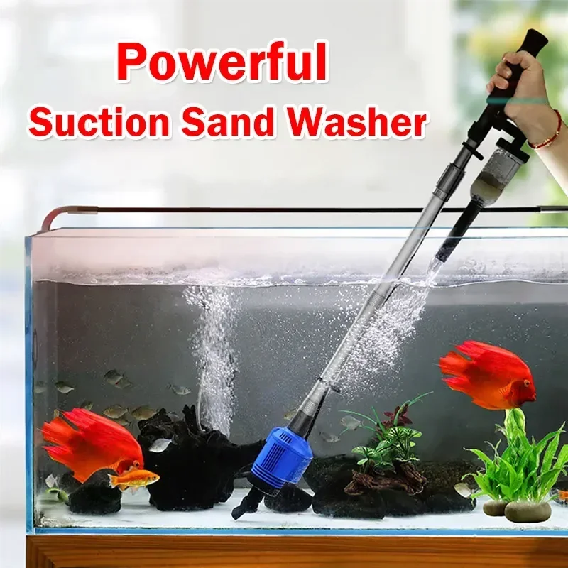 Rondella Changer Aquarium 3 Tank Sifone A Vuoto 1 Pesce Nel Filtro Syphon Water Suction Cleaner Electric Gravel Sand