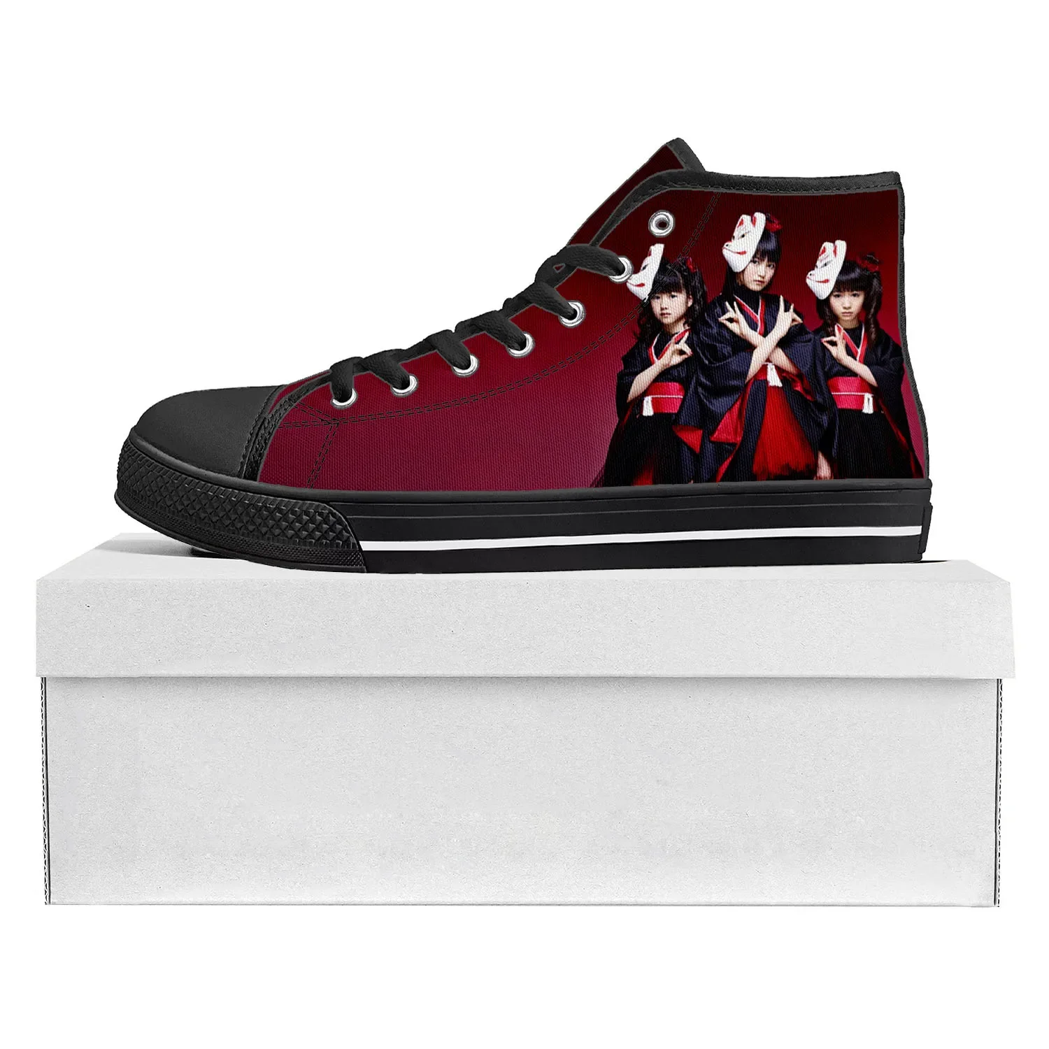 Babymetal Rock Band Pop Fashion High Top High Quality Sneakers Mens Womens Teenager Canvas Sneaker Couple Shoe Custom Shoe Black
