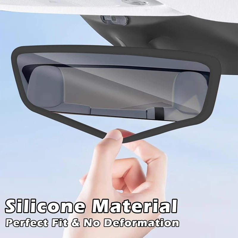For Tesla Model Y / 3 Silicone Rear View Mirror Protector Frame Rearview Mirror Edge Protective Cover Car Interior Accessories rearview mirror protector,rearview mirror cover
