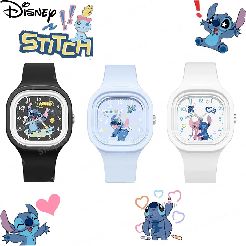 

Disney Stitch Silicone Strap Quartz Watch 44mm Large Dial High Quality Star Baby Skin Sensitive Silicone Watch Gift for Students