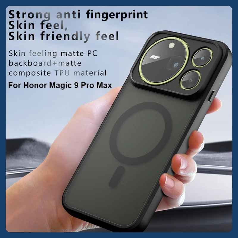 Shockproof Magnetic Matte Phone Case - Anti-Fingerprint, Non-Slip Translucent Cover