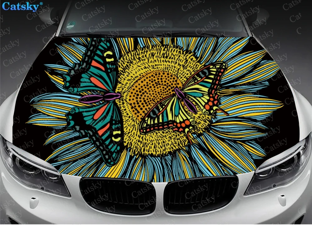 

Car hood wrap lion decal, bonnet vinyl sticker, full color graphic decal, CUSTOM made to Fit Any Car