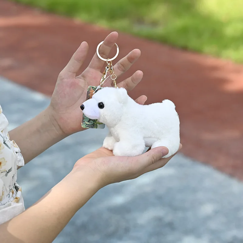 

upscale Creative cute exquisite new polar bear pendant keychain lifelike white doll fashione couple birthday christmase gift