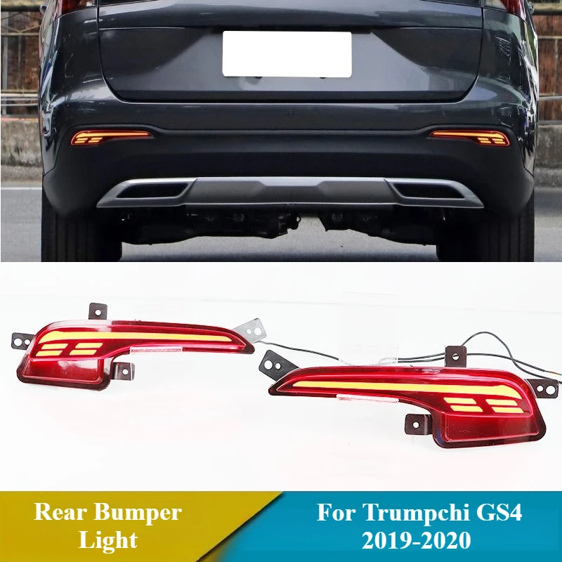 For Trumpchi GS4 2019-2020 2Pcs LED Rear Bumper Light Reflector Rear Fog Lamp Led Driving Brake Light DRL Dynamic Turn Signal detail image 1