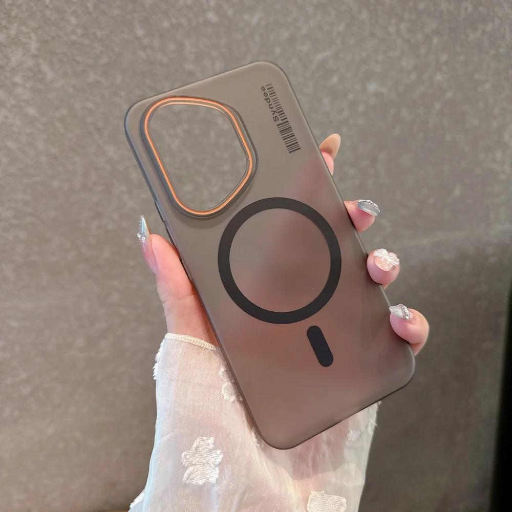 Translucent Frosted PC MagSafe Magnetic Phone Case with Wireless Charging Capability