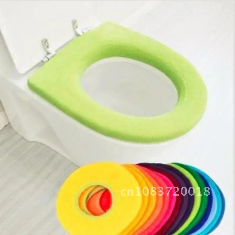 

New O-shape Toilet Seat Bidet Covers Washable Soft Winter Warmer Mat Pad Cushion with Handle Closestool 1pc Bathroom Toilet