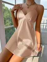 1-Piece Womens Satin Nightgown Elegant Slim Strap Slip Dress Lightweight Sleepwear Home Loungewear Short - Image 4