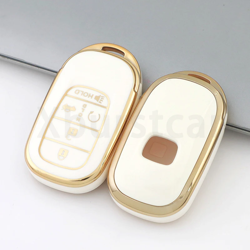 4 5 Buttons Soft TPU Car Key Case Cover Auto Shell Fob Holder For Honda Civic Accord HR-V CR-V CRV 2022 2023 Accessories 5