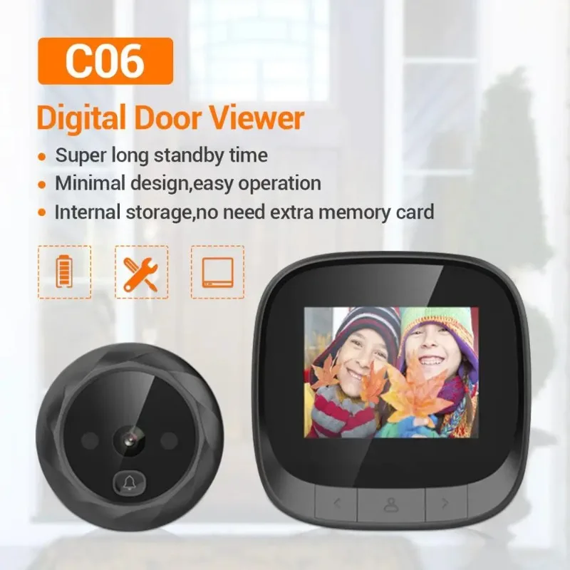 WIFI 2.4 Inch Digital Peephole Viewer Door Bell Viewer Long Standby Video Intercom Security Camera Night Vision HD Camera