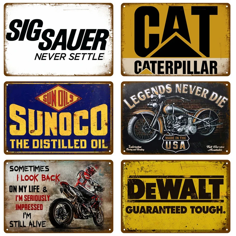 Man Cave Plate Motor Oil Garage Wall Stickers Gas Decor Placca Ricambi Auto Poster Vintage Metal Sign Shabby Chic Tin Signs Gulf