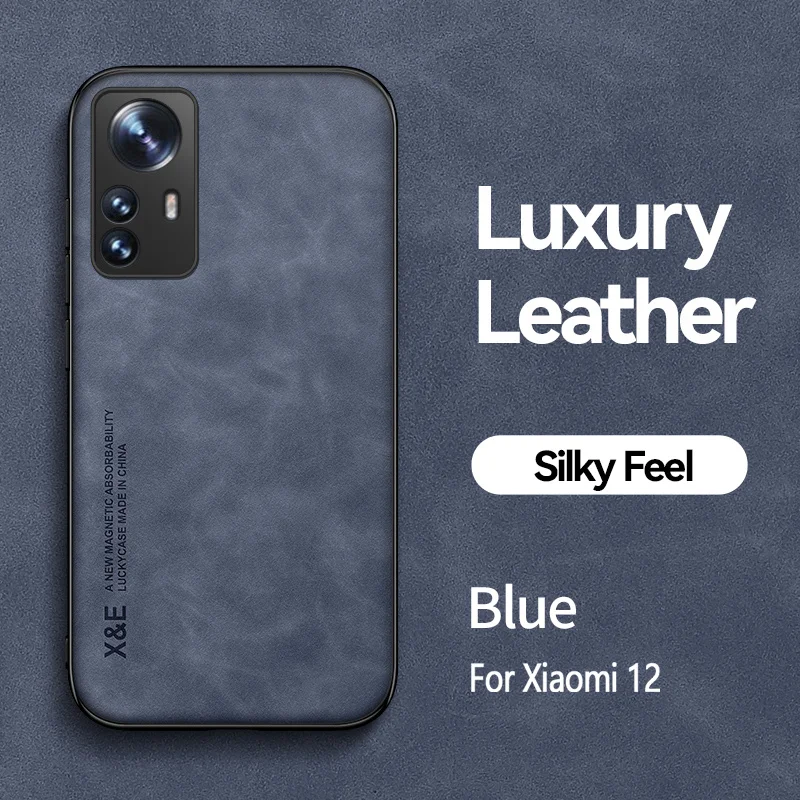 Leather Car Magnetic Holder Case with Metal Plate - Matte Full Cover