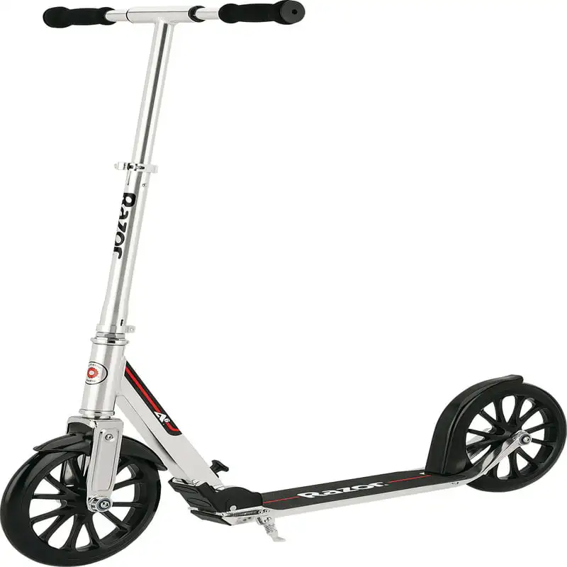 

A6 Kick Scooter - Extra large 10" Wheels, Longer Deck, Anodized Aluminum Frame, Foldable, Adjustable Handlebars, Lightweight, fo