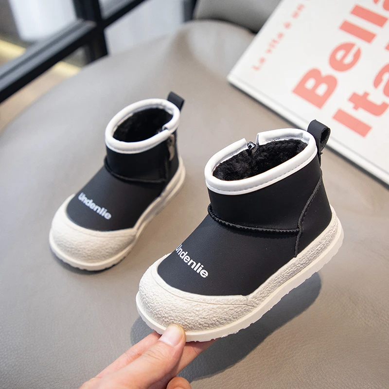 Leather Boots Girls Winter Snowshoes Non Slip