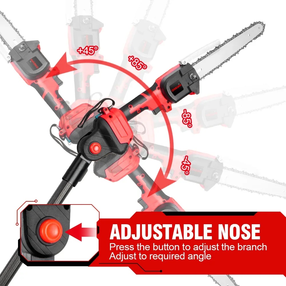 8inch Brushless Telescopic Pole Electric Chainsaw High Branch Height Cordless Garden Tree Pruning Tool For Makita 18V Battery 3