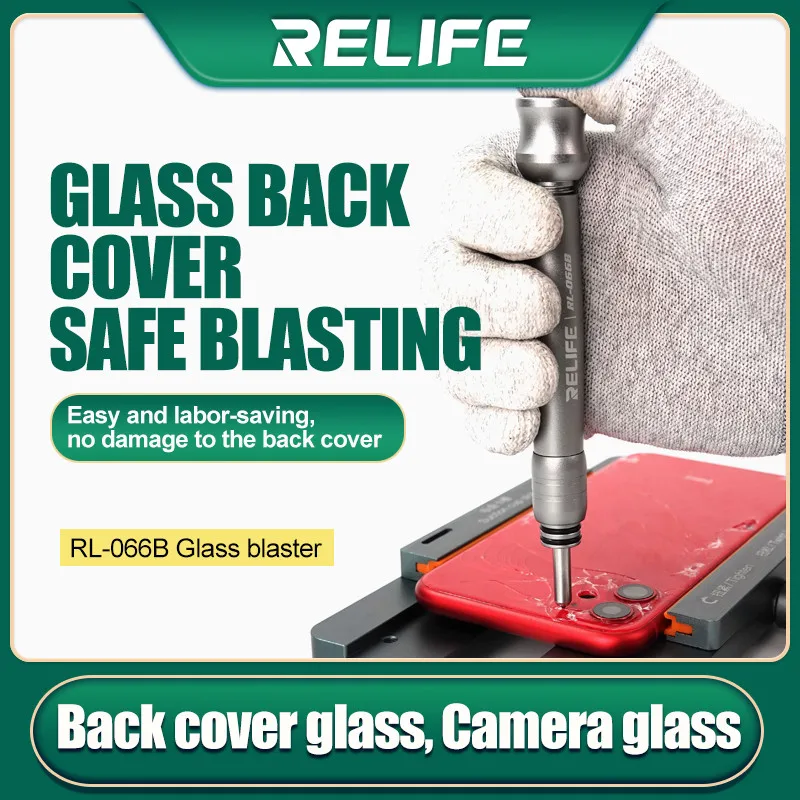 RELIFE RL-066 RL-066A RL-066B 후면 유리 파쇄 펜, 휴대폰 뒷면 커버, 강도 조절 가능 제거 블라스팅 도구