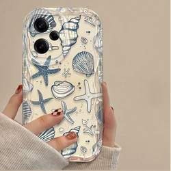 Floral Marine Organism Design Clear Phone Case for Redmi A3 (A3X) (Clear)