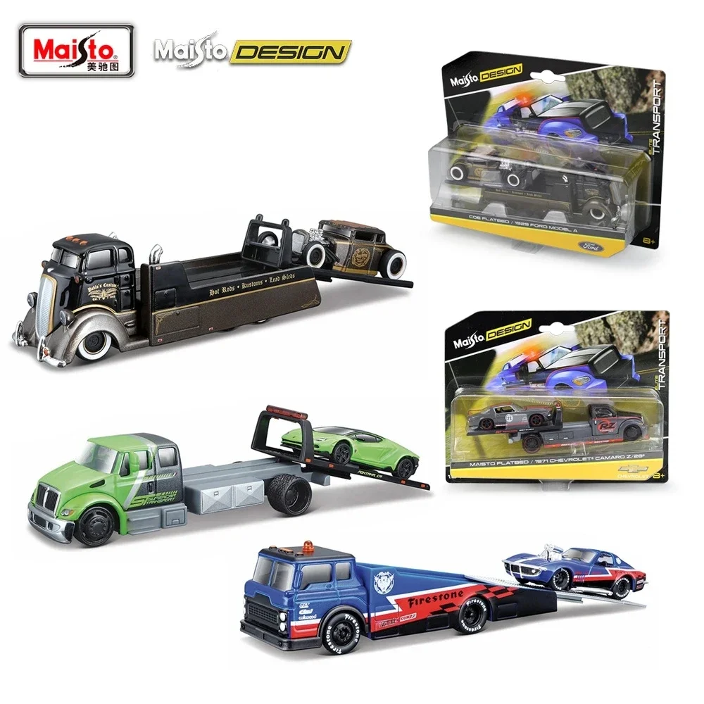 

Модель автомобиля Maisto 1:64 из сплава, грузовик с платформой, модель литая металлическая модель автомобиля, имитация коллекции, Подарочные игрушки
