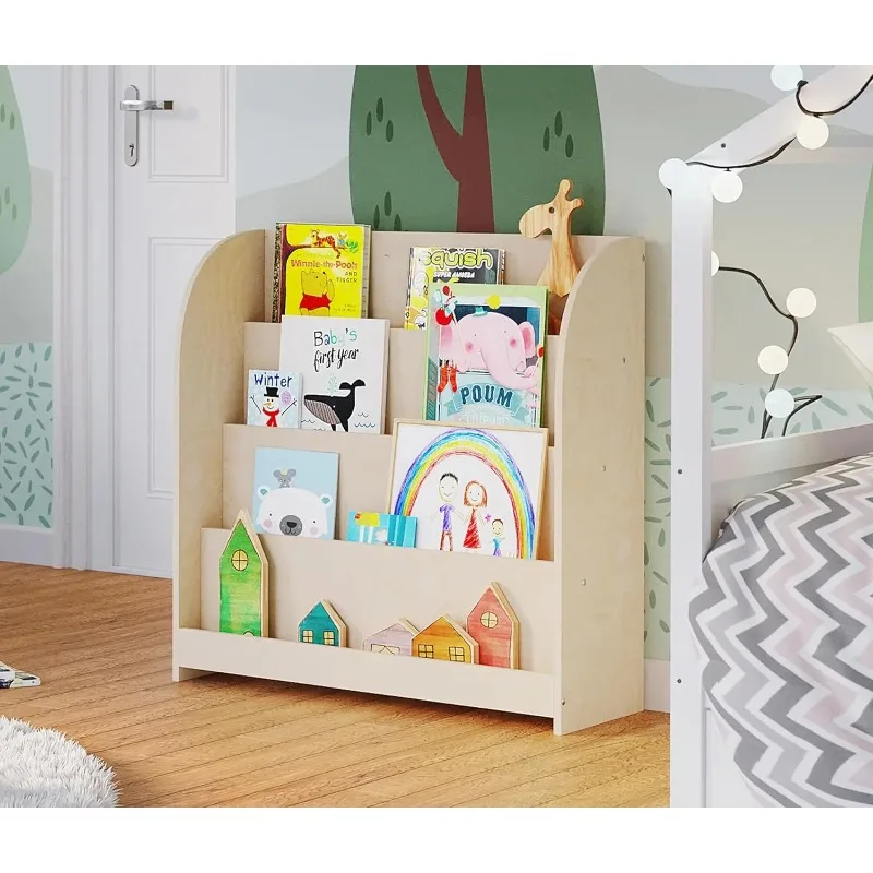 Wooden Children's Bookcase with 4 Shelves Children's Bookcase Dimensions