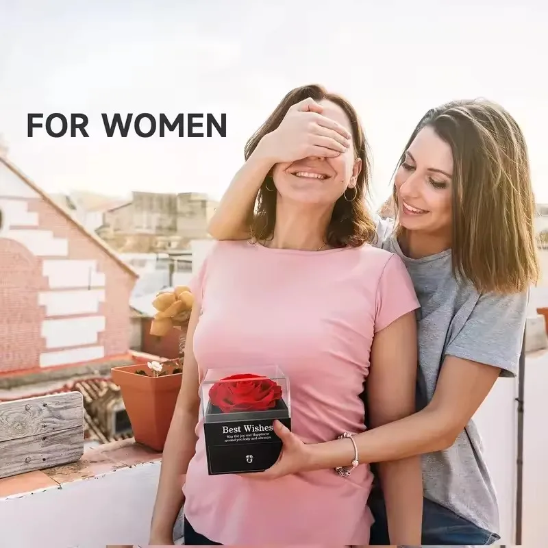 Eternal Artificial Flower Gift Box Jewelry Packing Empty Box for Mother's Day,Valentines Day,Birthday,Wedding Decoration Supply