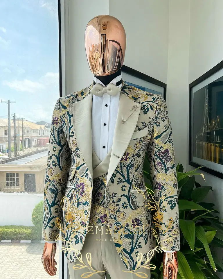 White Floral Print Tuxedo Jacket Mens White Tuxedo Suit Jacket