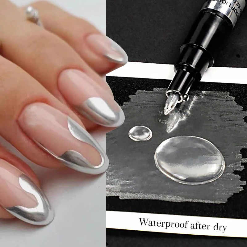 지원지는 젤펜 메탈릭 실버 골드 매니큐어 방수 네일 마커 펜, 디자인 그래피티 드로잉 연필 라인 페인팅 젤 매니큐어 도구 지원지는 젤펜 메탈릭 실버 골드 매니큐어 방수 네일 마커 펜, 디자인 그래피티 드로잉 연필 라인 페인팅 젤 매니큐어 도구