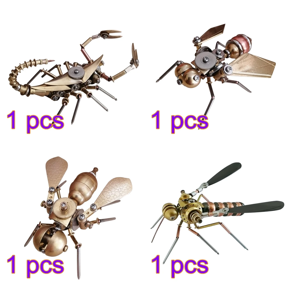 

3D Metal Assembled Model Mechanical Insect Spider /Mosquito /Scorpion / Fly /Ant Handicrafts Mechanical Models Kids Adults Toys