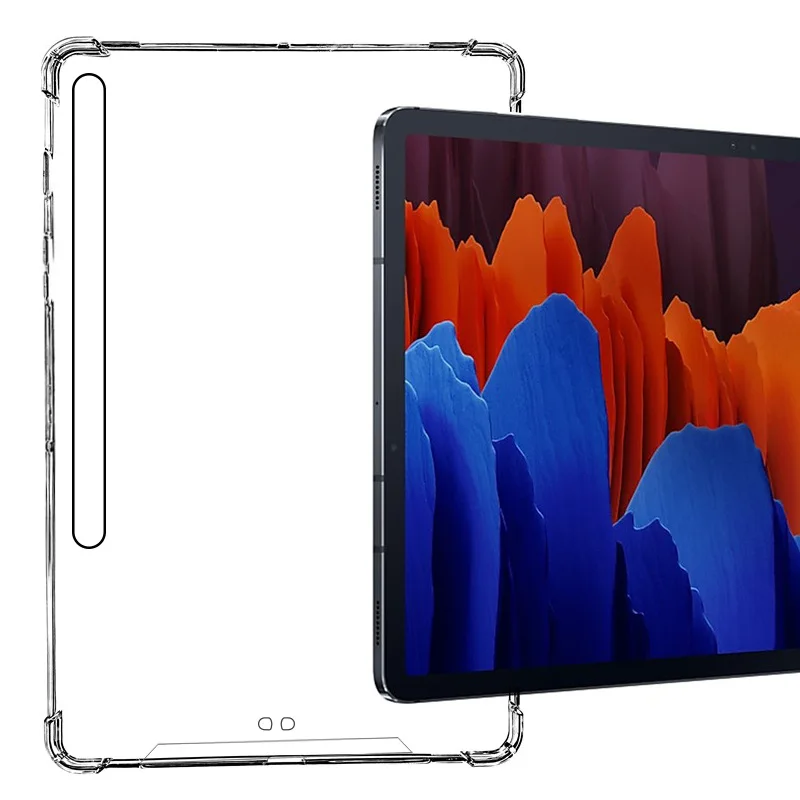 Capa de Silicone Transparente para Samsung Galaxy Tab s7 s8 Plus Mais 12.4 11 2023 Sm-t870 x 700 2023x800 Tampa Traseira Tpu Macia - Imagem 6