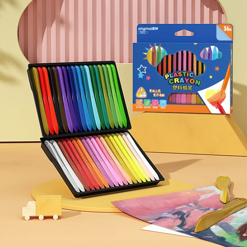 Pastelli colorati di arachidi Set da disegno lavabile mate di cera per bambini pastelli ad olio pennello per bambini confezione regalo Graffi Doodle Toys  21