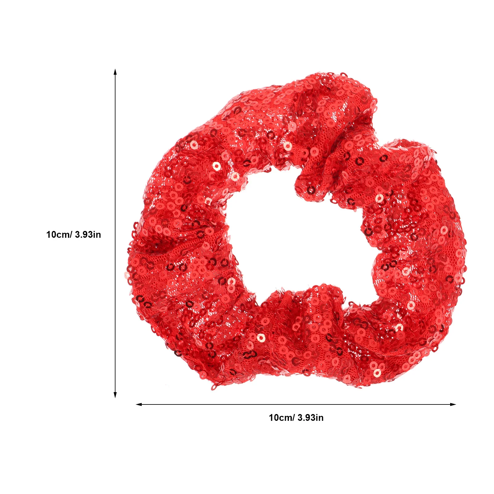 2 PCS Red Glitter Scrunchie Black Hair Scrunchies Christmas Sequin Tie Kids Headbands Girl Accessories Elastic Rope 2