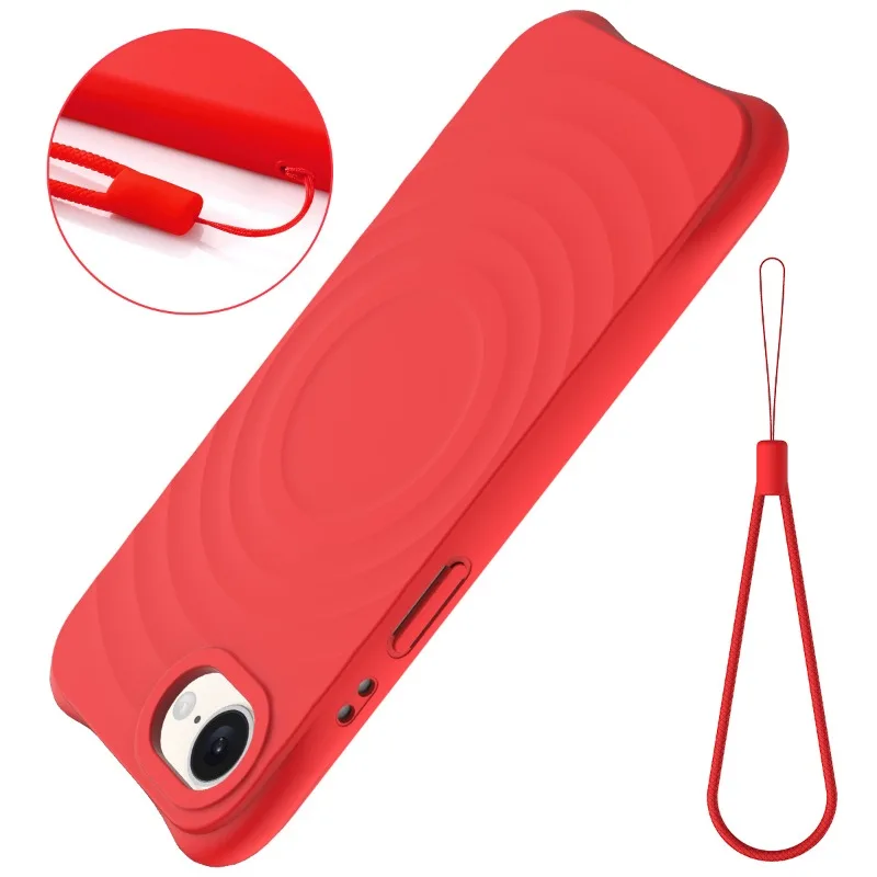 Microfiber Ripple Liquid Silicone Magnetic Case with Matte Finish