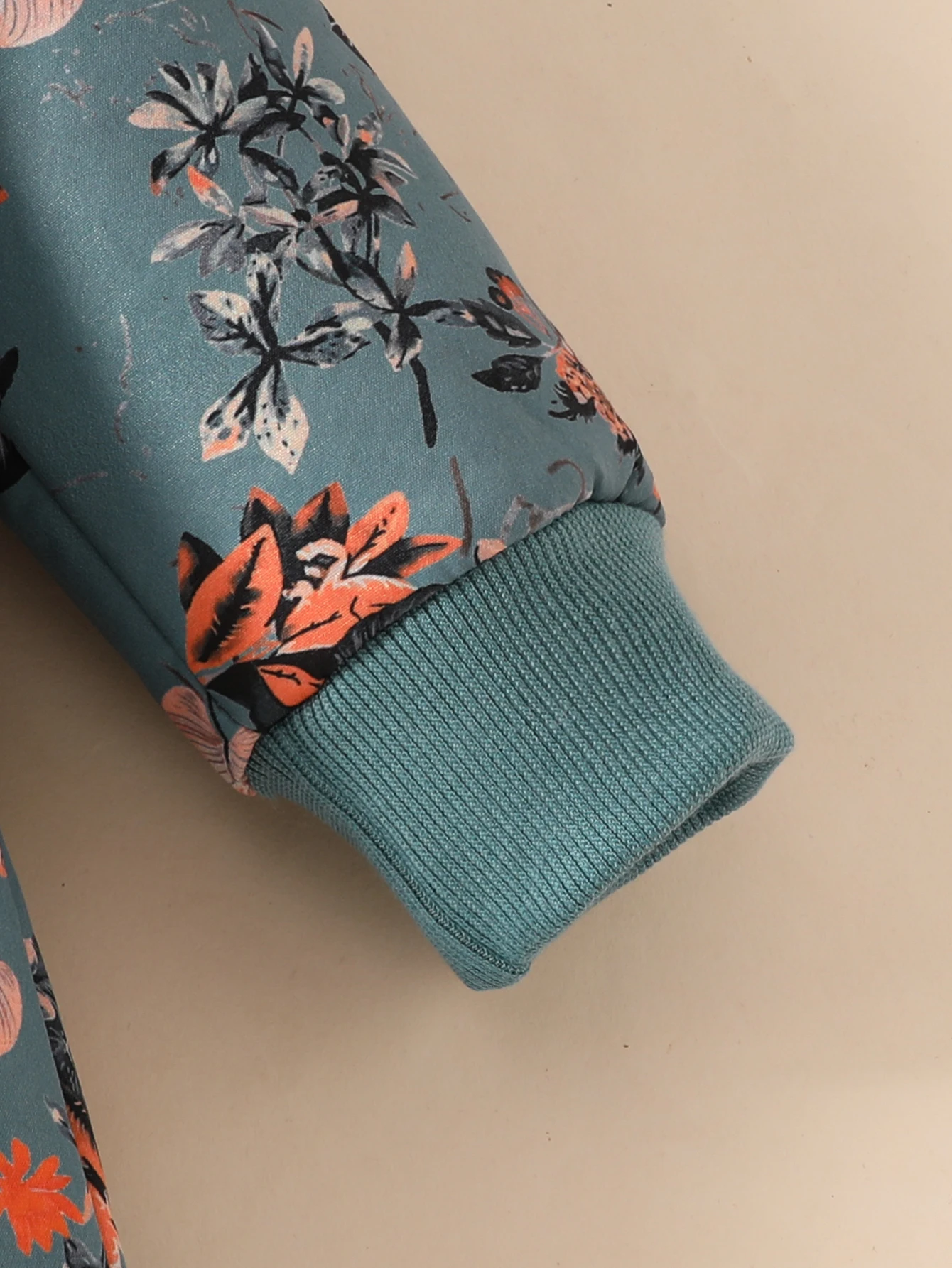 Girls Coat Winter Thickened Soft Cotton Outwear Plant Leaf Print Single-Breasted Hooded Casual girls coat children jackets
