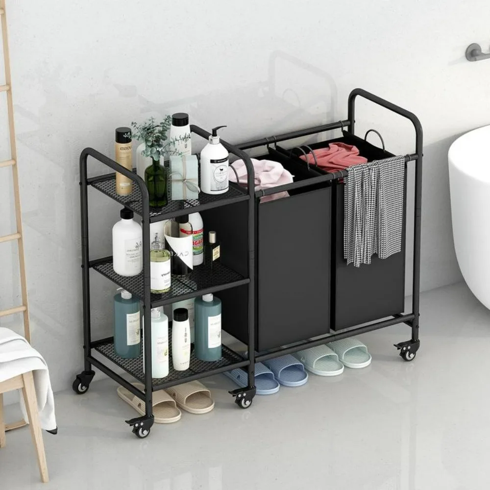

Корзина для белья, 3 пакета, легкая тележка с 3 полками, используется для смены одежды, Хранения Туалетных Принадлежностей