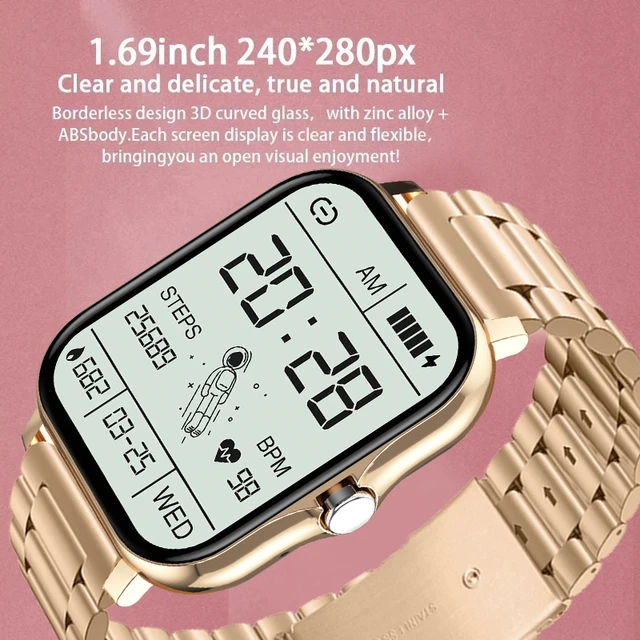 23791-19105f.jpg Montre connectée de Sport pour hommes et femmes, avec appels Bluetooth
