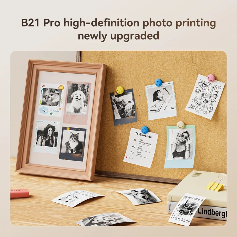 300DPI Niimbot B21-Pro Mini Portable Thermal Label Printer Mini Adhesive Sticker Printers & Black Red Font Label Paper NEW