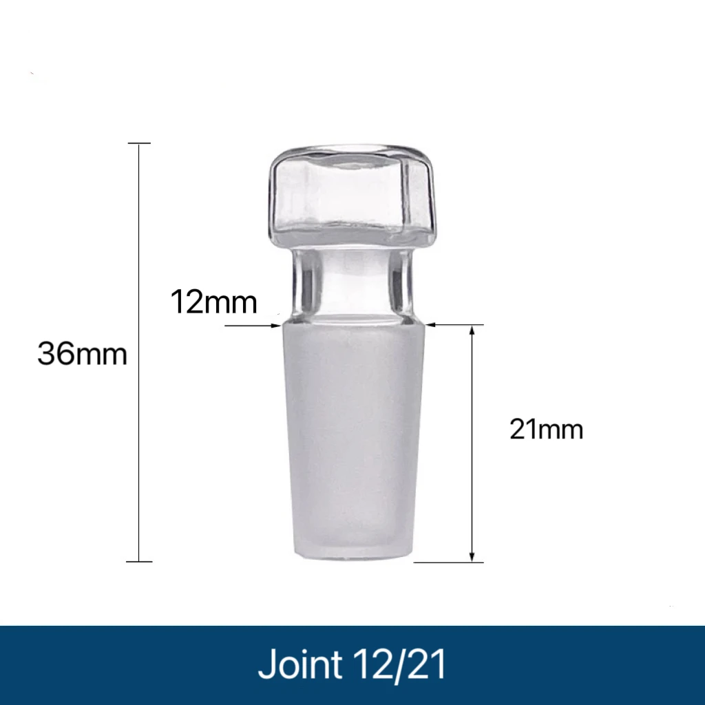 3Pcs Transparent Glass Stopper, With Hexagon, Glass Hollow Plug, Hollow Plunger, Borosilicate Glass，Multi Type Joint