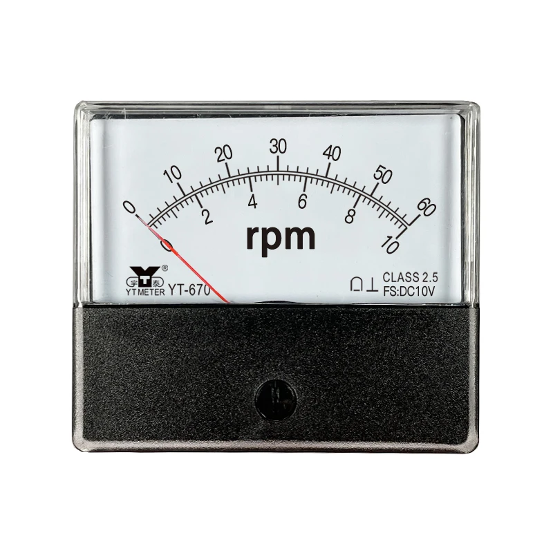 YT670 10V 전압 타코미터는 두 개의 디스플레이와 두 개의 스케일을 가지고 있습니다. 60rpm 360rpm 1800rpm 2000rpm 4000rpm(전위차계 DH670 CZ670 포함)