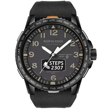 Popular esportes ao ar livre inteligente relógio à prova dmulti água freqüência cardíaca multi função medidor de passo dupla exibição de tela de toque relógio masculino