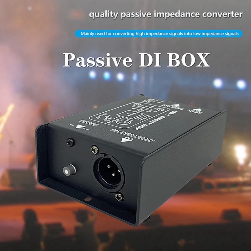 Hot Sale Passive Impedance Converter DI Effects Audio Isolator Passive DI Box BOX Box