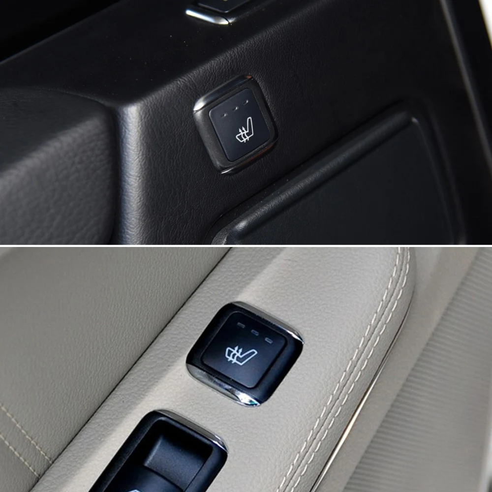 Besond Interrupteur de chauffage de siège, bouton rond chromé, 6 niveaux, 2  pièces, pour remplacer les dommages