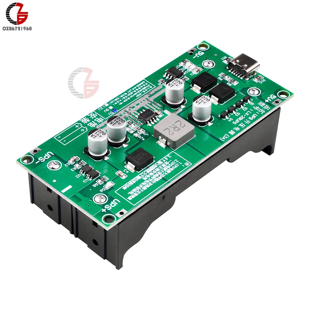 

Type-C 15W 3A 18650 Lithium Battery Charger Module DC-DC Step Up Booster Fast Charge UPS Power Supply / Converter Board 5V 9V 12