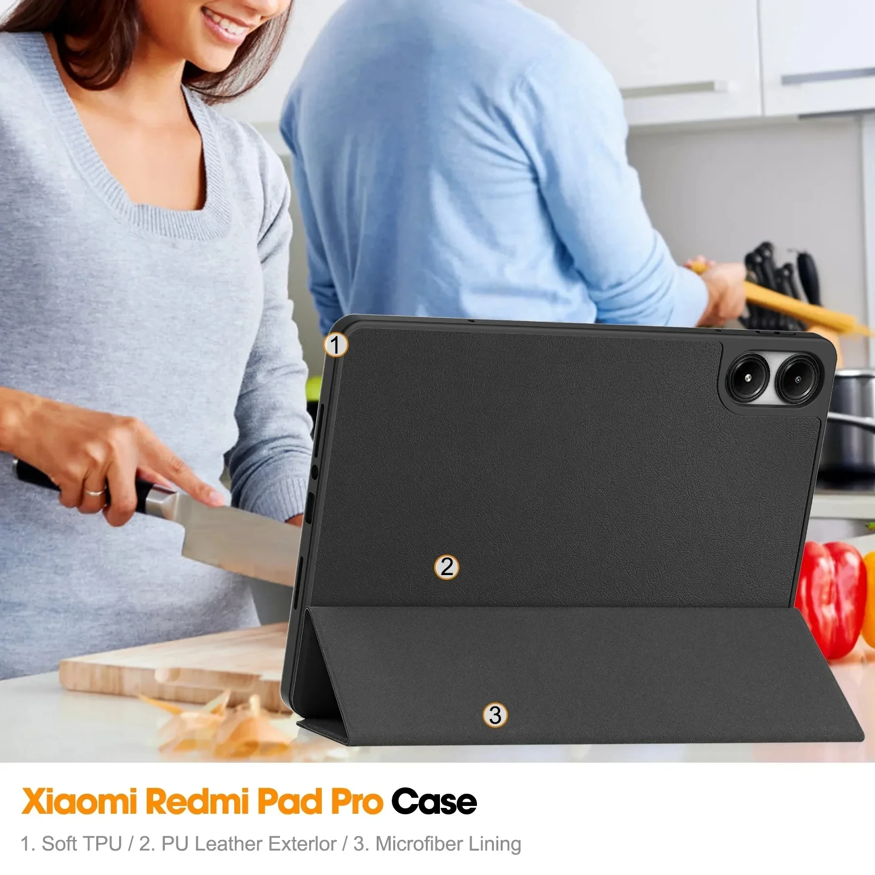 Premium Smart Cover with Pencil Holder for 12.1-inch Tablet - 2024 Edition