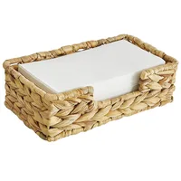 Water Hyacinth Napkin Holder Wicker Baskets Rustic Wicker Paper Hand Towels Storage Tray Woven Napkin Holder Tray for Kitchen 1